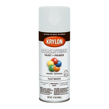 Krylon 12OZ WHT FLT Paint K05548007